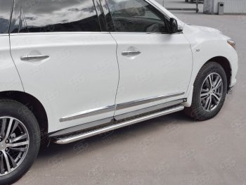 22 999 р. Широкая защита порогов с трубой диаметром 42 мм SLITKOFF v2 INFINITI QX60 L50 рестайлинг (2016-2021)  с доставкой в г. Керчь. Увеличить фотографию 3