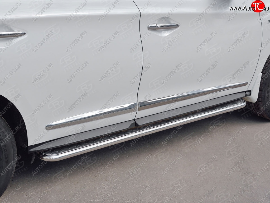 22 999 р. Широкая защита порогов с трубой диаметром 42 мм SLITKOFF v2 INFINITI QX60 L50 рестайлинг (2016-2021)  с доставкой в г. Керчь