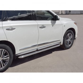 35 549 р. Широкая защита порогов с трубой диаметром 42 мм SLITKOFF v3 INFINITI QX60 L50 рестайлинг (2016-2021)  с доставкой в г. Керчь. Увеличить фотографию 2