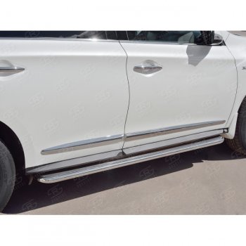 35 549 р. Широкая защита порогов с трубой диаметром 42 мм SLITKOFF v3 INFINITI QX60 L50 рестайлинг (2016-2021)  с доставкой в г. Керчь. Увеличить фотографию 3