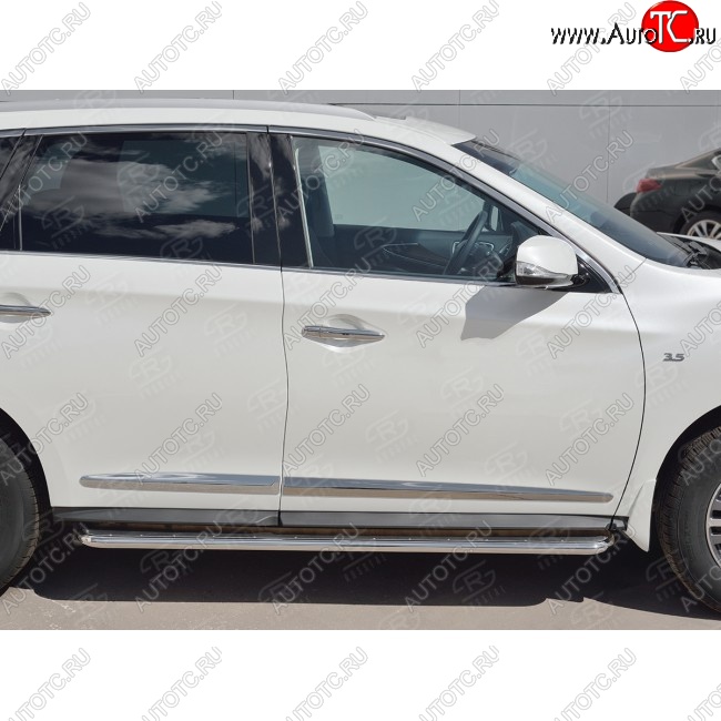 35 549 р. Широкая защита порогов с трубой диаметром 42 мм SLITKOFF v3 INFINITI QX60 L50 рестайлинг (2016-2021)  с доставкой в г. Керчь