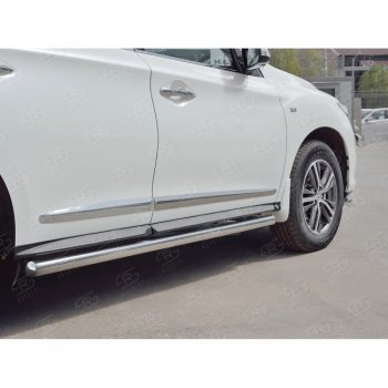 19 999 р. IЗащита порогов (Ø63 мм) SLITKOFF INFINITI QX60 L50 рестайлинг (2016-2021) (Вариант 3 (круглые торцы под 90°))  с доставкой в г. Керчь. Увеличить фотографию 2