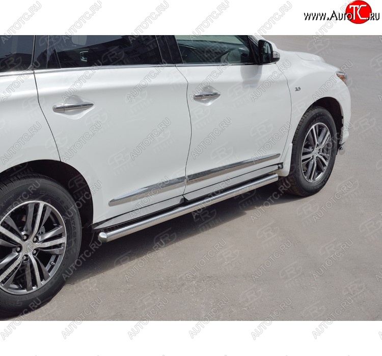 19 999 р. IЗащита порогов (Ø63 мм) SLITKOFF INFINITI QX60 L50 рестайлинг (2016-2021) (Вариант 3 (круглые торцы под 90°))  с доставкой в г. Керчь