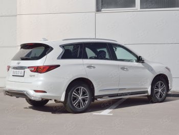 18 699 р. Защита заднего бампера (Ø63 мм волна, нержавейка) SLITKOFF  INFINITI QX60  L50 (2016-2021) рестайлинг  с доставкой в г. Керчь. Увеличить фотографию 2