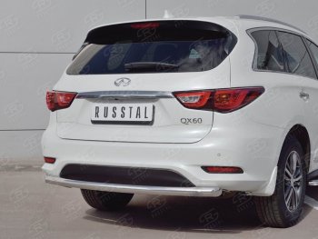 17 649 р. Одинарная защита заднего бампера из трубы d63 мм SLITKOFF  INFINITI QX60  L50 (2016-2021) рестайлинг  с доставкой в г. Керчь. Увеличить фотографию 3