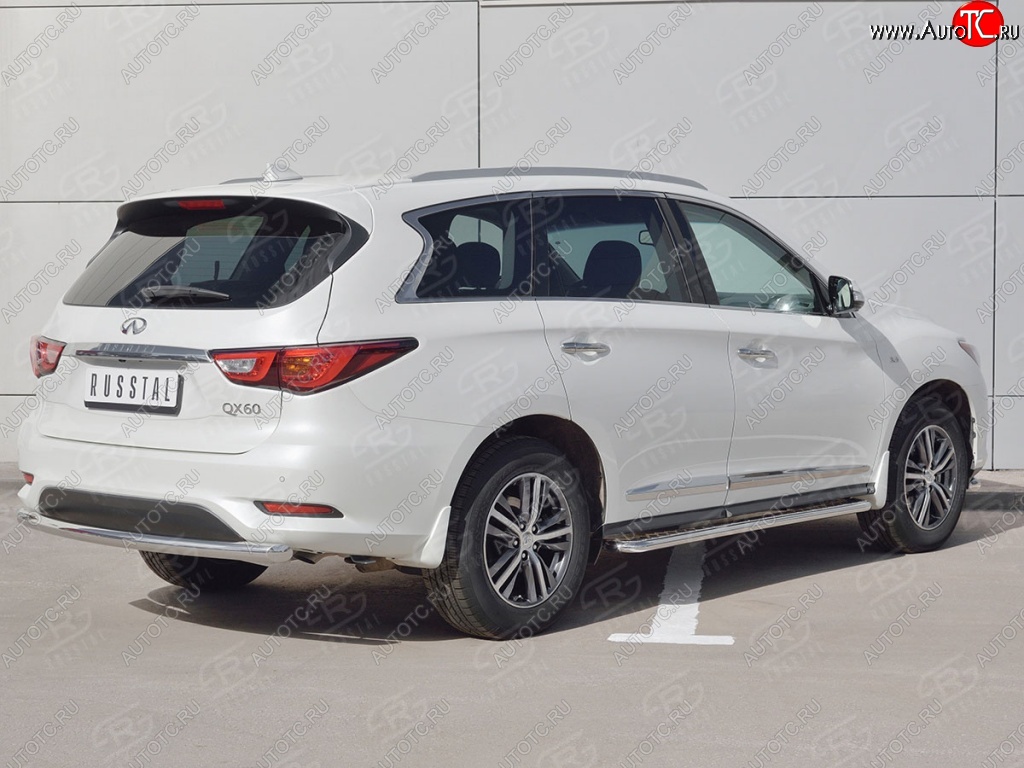 17 649 р. Одинарная защита заднего бампера из трубы d63 мм SLITKOFF  INFINITI QX60  L50 (2016-2021) рестайлинг  с доставкой в г. Керчь