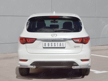 14 999 р. Защита заднего бампера (Ø63 мм уголки, нержавейка) SLITKOFF INFINITI QX60 L50 рестайлинг (2016-2021)  с доставкой в г. Керчь. Увеличить фотографию 2