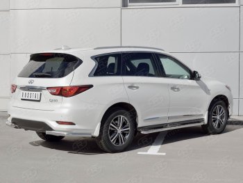 14 999 р. Защита заднего бампера (Ø63 мм уголки, нержавейка) SLITKOFF INFINITI QX60 L50 рестайлинг (2016-2021)  с доставкой в г. Керчь. Увеличить фотографию 3