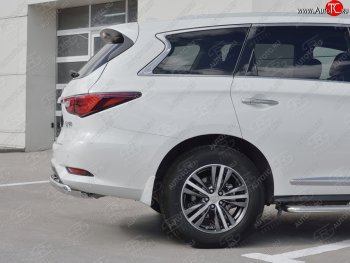 13 999 р. Защита заднего бампера (Ø75x42 мм, нержавейка) Russtal INFINITI QX60 L50 рестайлинг (2016-2021)  с доставкой в г. Керчь. Увеличить фотографию 2