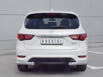 15 449 р. Защита заднего бампера (Ø76 мм уголки, нержавейка) SLITKOFF INFINITI QX60 L50 рестайлинг (2016-2021)  с доставкой в г. Керчь. Увеличить фотографию 3