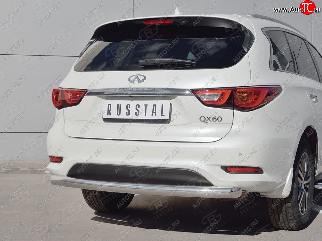 18 349 р. Одинарная защита заднего бампера из трубы диаметром 76 мм SLITKOFF  INFINITI QX60  L50 (2016-2021) рестайлинг  с доставкой в г. Керчь