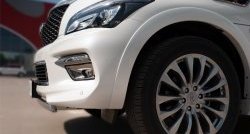 13 999 р. Защита переднего бампера (Ø75х42 мм, нержавейка) Russtal INFINITI QX80 Z62 1-ый рестайлинг (2014-2018)  с доставкой в г. Керчь. Увеличить фотографию 3
