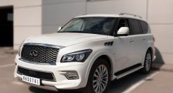 13 999 р. Защита переднего бампера (Ø75х42 мм, нержавейка) Russtal INFINITI QX80 Z62 1-ый рестайлинг (2014-2018)  с доставкой в г. Керчь. Увеличить фотографию 4