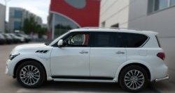 14 999 р. Защита порогов из круглой укороченной трубы диаметром 42 мм SLITKOFF INFINITI QX80 Z62 1-ый рестайлинг (2014-2018)  с доставкой в г. Керчь. Увеличить фотографию 4