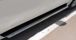 Защита порогов из круглой укороченной трубы диаметром 42 мм SLITKOFF INFINITI QX80  Z62 (2014-2018) 1-ый рестайлинг