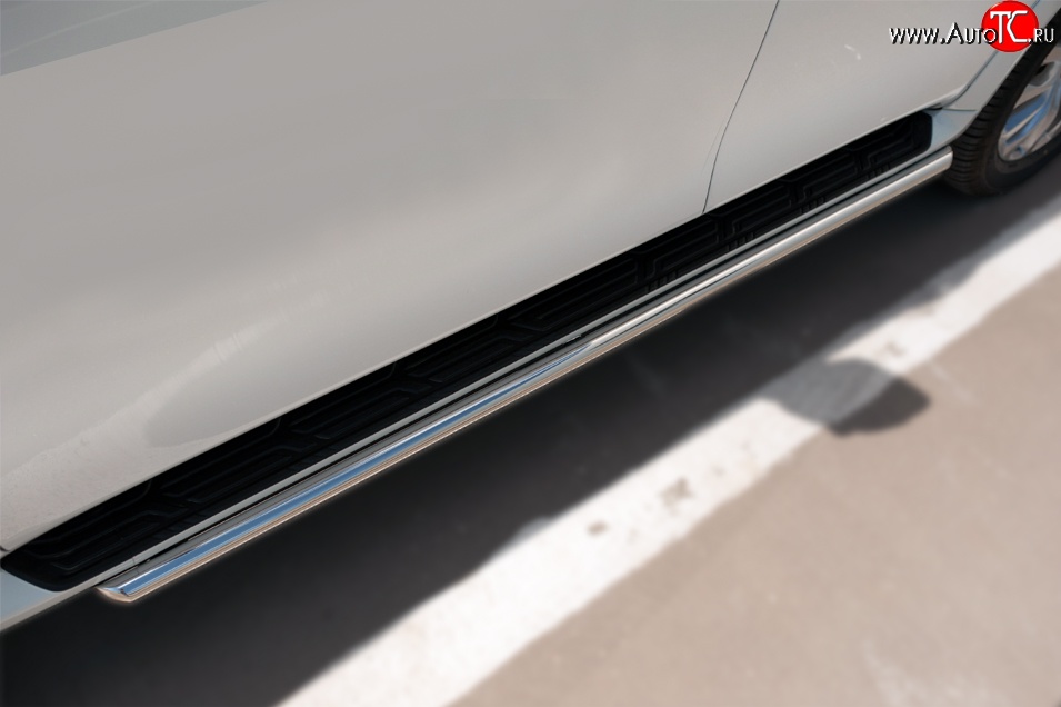 14 999 р. Защита порогов из круглой укороченной трубы диаметром 42 мм SLITKOFF INFINITI QX80 Z62 1-ый рестайлинг (2014-2018)  с доставкой в г. Керчь