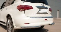 16 849 р. Защита заднего бампера (Ø76 мм уголки, нержавейка) SLITKOFF  INFINITI QX80  Z62 (2014-2018) 1-ый рестайлинг  с доставкой в г. Керчь. Увеличить фотографию 2