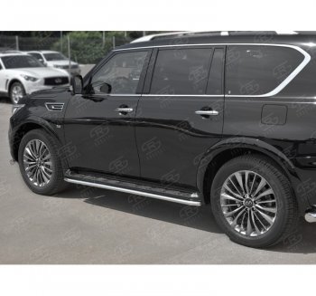 16 549 р. Защита порогов (Ø42 мм, нержавейка) SLITKOFF INFINITI QX80 Z62 2-ой рестайлинг (2018-2024)  с доставкой в г. Керчь. Увеличить фотографию 2