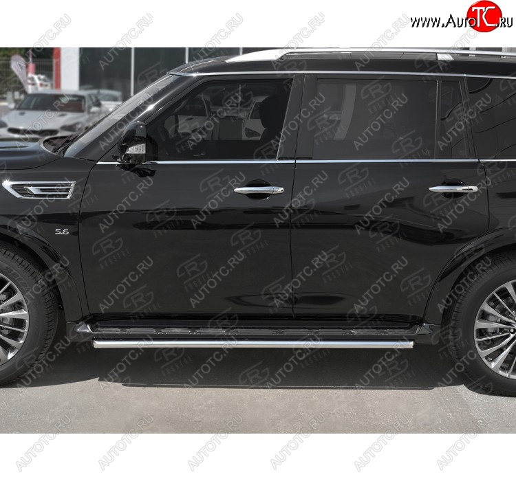 14 999 р. Защита порогов (Ø42 мм, нержавейка) SLITKOFF  INFINITI QX80  Z62 (2018-2024) 2-ой рестайлинг  с доставкой в г. Керчь