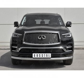 20 649 р. Защита переднего бампера (Ø76 мм, нержавейка) SLITKOFF INFINITI QX80 Z62 2-ой рестайлинг (2018-2024)  с доставкой в г. Керчь. Увеличить фотографию 4