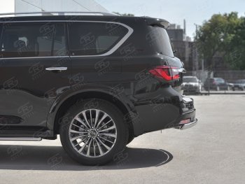 15 499 р. Защита заднего бампера (Ø75х42 мм, нержавейка) Russtal INFINITI QX80 Z62 2-ой рестайлинг (2018-2024)  с доставкой в г. Керчь. Увеличить фотографию 3