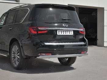 15 499 р. Защита заднего бампера (Ø75х42 мм, нержавейка) Russtal INFINITI QX80 Z62 2-ой рестайлинг (2018-2024)  с доставкой в г. Керчь. Увеличить фотографию 4