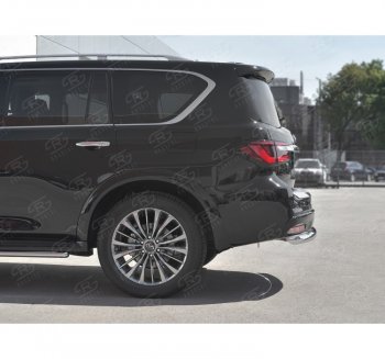 19 999 р. Защита заднего бампера (Ø76 мм, нержавейка) SLITKOFF INFINITI QX80 Z62 2-ой рестайлинг (2018-2024)  с доставкой в г. Керчь. Увеличить фотографию 2