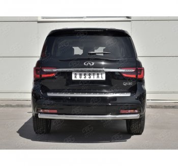 19 999 р. Защита заднего бампера (Ø76 мм, нержавейка) SLITKOFF INFINITI QX80 Z62 2-ой рестайлинг (2018-2024)  с доставкой в г. Керчь. Увеличить фотографию 4