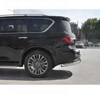 15 749 р. Защита заднего бампера (Ø76 мм, нержавейка) SLITKOFF INFINITI QX80 Z62 2-ой рестайлинг (2018-2024)  с доставкой в г. Керчь. Увеличить фотографию 2