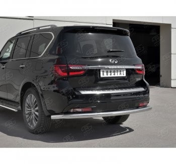 15 749 р. Защита заднего бампера (Ø76 мм, нержавейка) SLITKOFF INFINITI QX80 Z62 2-ой рестайлинг (2018-2024)  с доставкой в г. Керчь. Увеличить фотографию 3