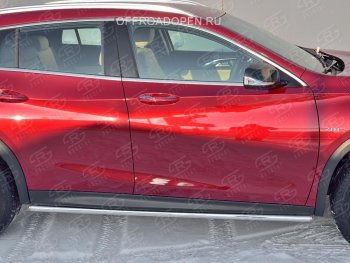 17 999 р. Защита порогов (Ø42 мм) SLITKOFF  INFINITI QX30  H15E (2016-2020) (Вариант 3 (круглые торцы под 90°))  с доставкой в г. Керчь. Увеличить фотографию 2