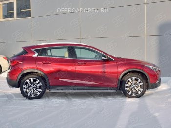 22 999 р. Порожки для ног (труба Ø42) SLITKOFF  INFINITI QX30  H15E (2016-2020) (Вариант 2 (лист алюм, проф.сталь))  с доставкой в г. Керчь. Увеличить фотографию 4