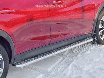 22 999 р. Порожки для ног (труба Ø42) SLITKOFF  INFINITI QX30  H15E (2016-2020) (Вариант 2 (лист алюм, проф.сталь))  с доставкой в г. Керчь. Увеличить фотографию 5