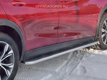 35 549 р. Порожки для ног (труба Ø42) SLITKOFF  INFINITI QX30  H15E (2016-2020) (Вариант 3 (лист нерж, проф. нерж))  с доставкой в г. Керчь. Увеличить фотографию 2