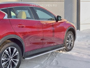 35 549 р. Порожки для ног (труба Ø42) SLITKOFF  INFINITI QX30  H15E (2016-2020) (Вариант 3 (лист нерж, проф. нерж))  с доставкой в г. Керчь. Увеличить фотографию 3