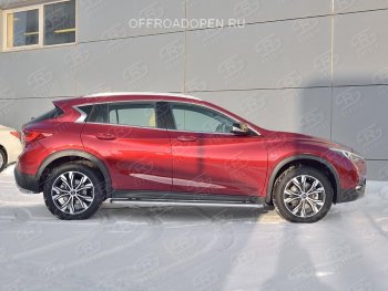 35 549 р. Порожки для ног (труба Ø42) SLITKOFF  INFINITI QX30  H15E (2016-2020) (Вариант 3 (лист нерж, проф. нерж))  с доставкой в г. Керчь. Увеличить фотографию 4