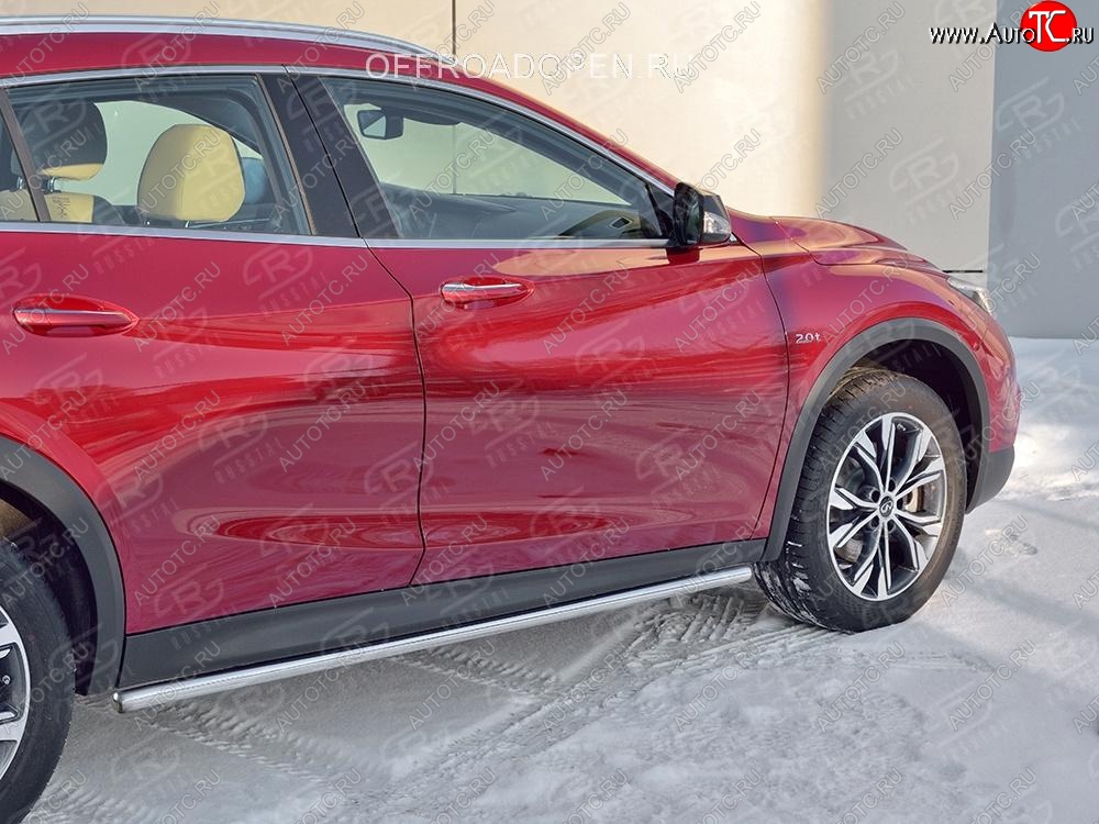 17 999 р. Защита порогов (Ø42 мм) SLITKOFF  INFINITI QX30  H15E (2016-2020) (Вариант 3 (круглые торцы под 90°))  с доставкой в г. Керчь