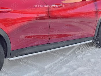 18 799 р. Защита порогов (Ø63 мм) SLITKOFF  INFINITI QX30  H15E (2016-2020) (Вариант 2 (пластиковые заглушки))  с доставкой в г. Керчь. Увеличить фотографию 4