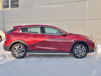 19 999 р. Защита порогов (Ø63 мм) SLITKOFF  INFINITI QX30  H15E (2016-2020) (Вариант 3 (круглые торцы под 90°))  с доставкой в г. Керчь. Увеличить фотографию 4