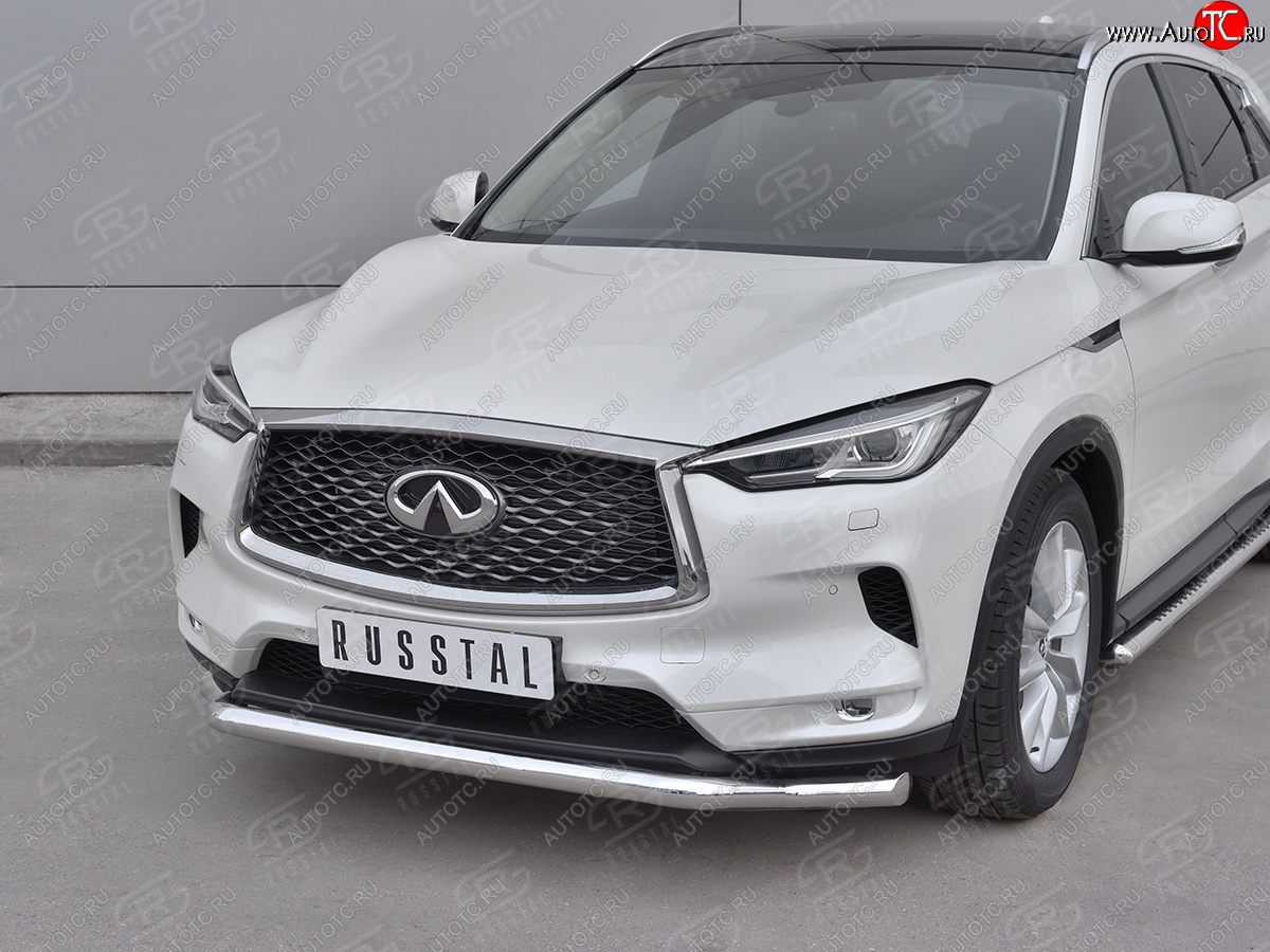 17 999 р. Защита переднего бампера (Ø42 мм волна, нержавейка) INFINITI Qx50 J55 (2017-2022)  с доставкой в г. Керчь