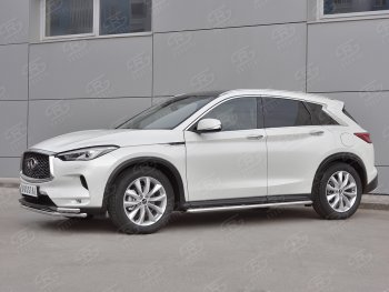 18 849 р. Защита переднего бампера (2 трубы Ø42 мм, нержавейка) SLITKOFF INFINITI Qx50 J55 (2017-2022)  с доставкой в г. Керчь. Увеличить фотографию 3