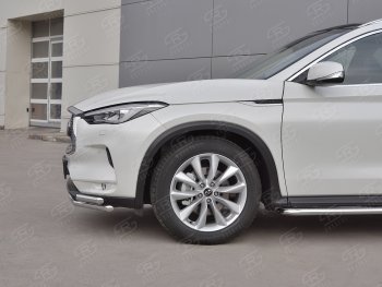 18 849 р. Защита переднего бампера (2 трубы Ø42 мм, нержавейка) SLITKOFF INFINITI Qx50 J55 (2017-2022)  с доставкой в г. Керчь. Увеличить фотографию 4