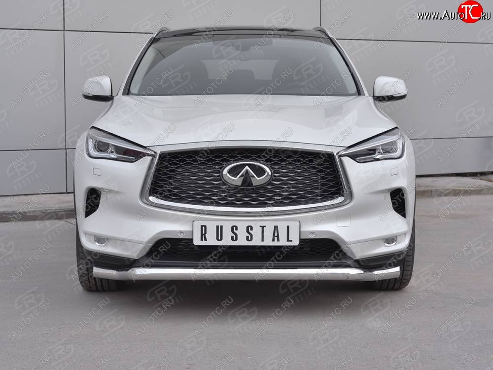 21 949 р. Защита переднего бампера SLITKOFF (Ø63 мм волна, нержавейка) INFINITI Qx50 J55 (2017-2022)  с доставкой в г. Керчь