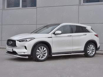21 949 р. Защита переднего бампера SLITKOFF (Ø63 мм волна, нержавейка) INFINITI Qx50 J55 (2017-2022)  с доставкой в г. Керчь. Увеличить фотографию 3