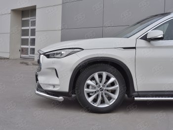 21 949 р. Защита переднего бампера SLITKOFF (Ø63 мм волна, нержавейка) INFINITI Qx50 J55 (2017-2022)  с доставкой в г. Керчь. Увеличить фотографию 4