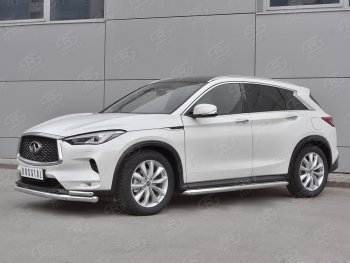 21 749 р. Защита переднего бампера (2 трубы Ø63 и 42 мм, нержавейка) SLITKOFF INFINITI Qx50 J55 (2017-2022)  с доставкой в г. Керчь. Увеличить фотографию 3