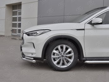 21 749 р. Защита переднего бампера (2 трубы Ø63 и 42 мм, нержавейка) SLITKOFF INFINITI Qx50 J55 (2017-2022)  с доставкой в г. Керчь. Увеличить фотографию 4
