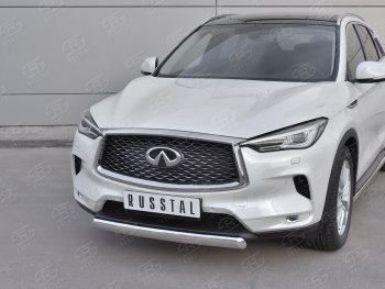 13 899 р. Защита переднего бампера (Ø75х42 дуга, нержавейка) Russtal INFINITI Qx50 J55 (2017-2022)  с доставкой в г. Керчь. Увеличить фотографию 2