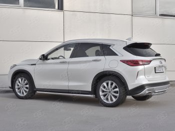 19 999 р. Защита заднего бампера (2 трубы Ø63 и 42 мм , нержавейка) SLITKOFF INFINITI Qx50 J55 (2017-2022)  с доставкой в г. Керчь. Увеличить фотографию 2