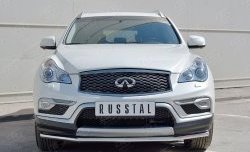 Защита переднего бампера (Ø42 мм, нержавейка) SLITKOFF INFINITI Qx50  J50 (2013-2016) дорестайлинг